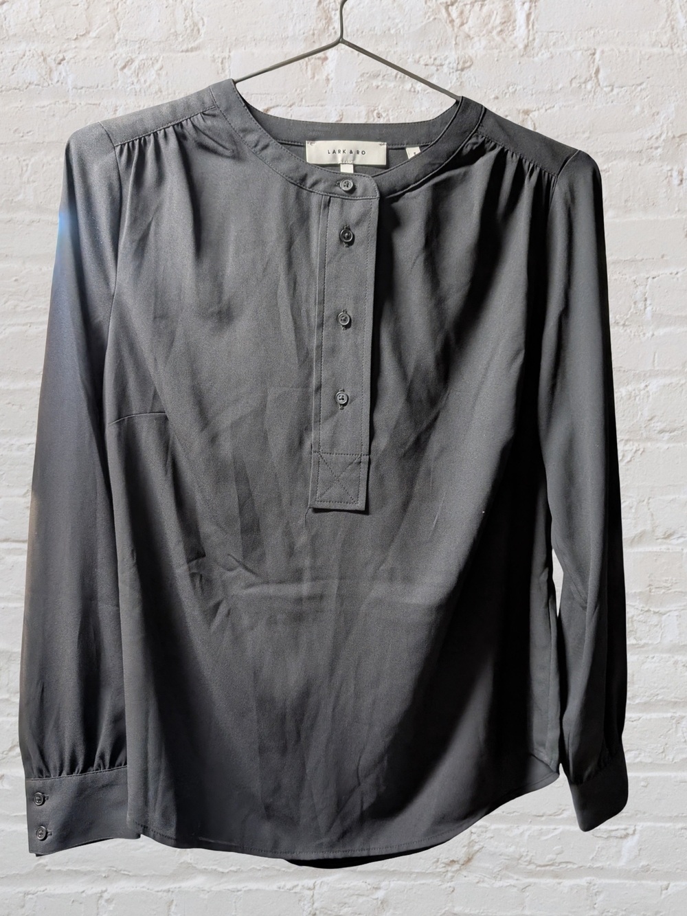 Lark & Ro Black Button-Placket Women's Shirt Size 0 Or Large
